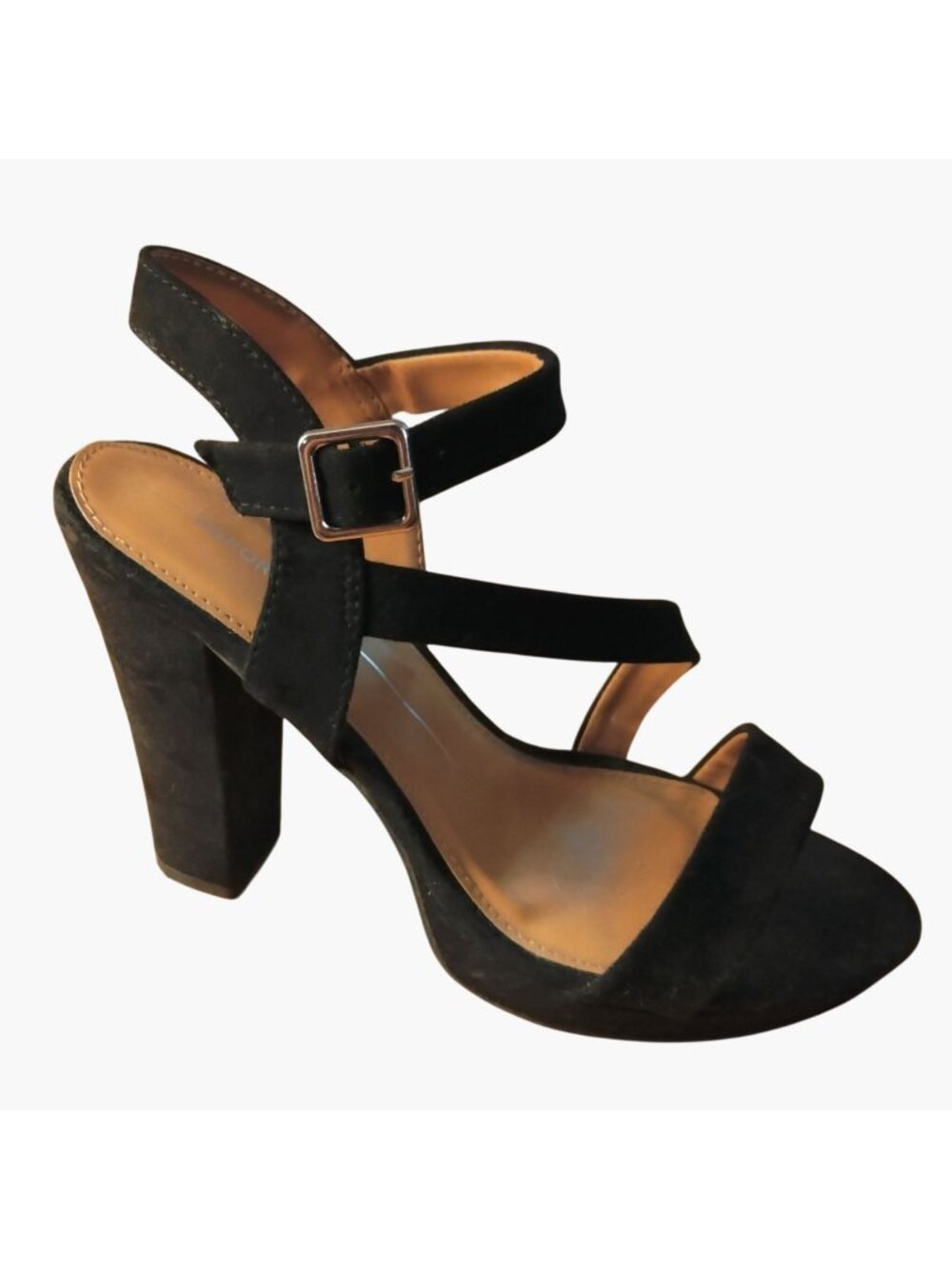 Report Womens Black Suede High Heels Sandals 5 inch Heels Size 8.5
